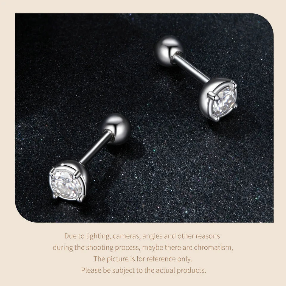 0.1 Ct Moissanite Stud Earrings 925 Sterling Silver Round Bridal Jewelry