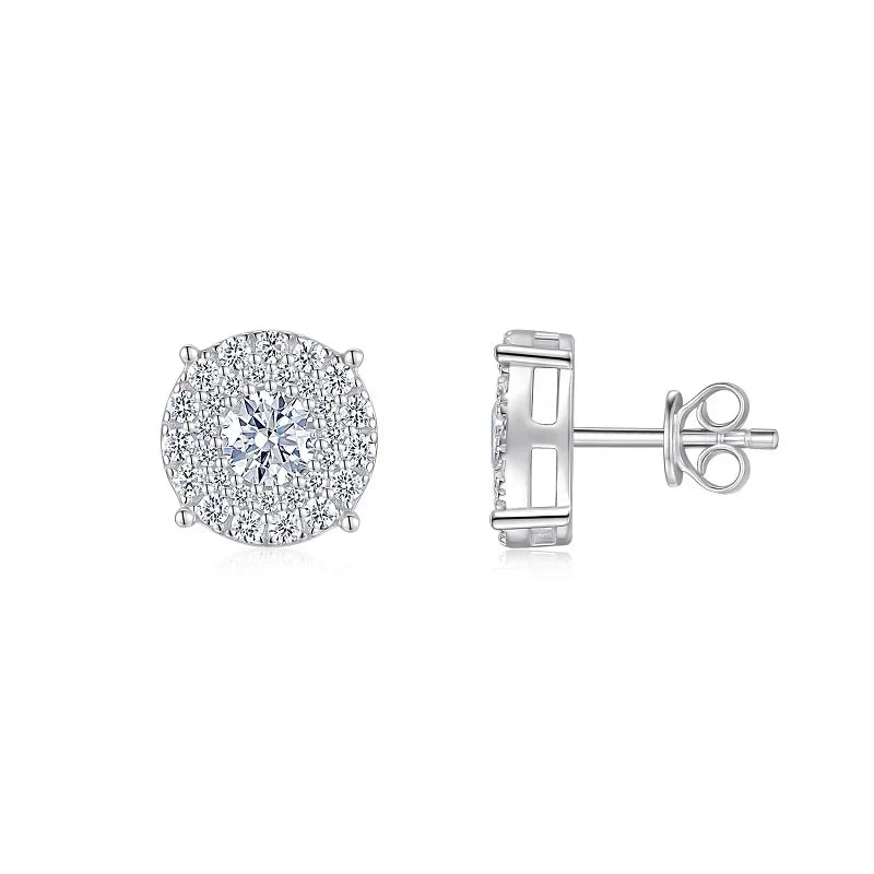 0.5Ct Moissanite Stud Earrings 925 Sterling Silver 18K Gold Plated Hypoallergenic
