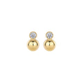 0.5ct x2 Moissanite Orb Stud Earrings S925 Sterling Silver 18K Gold Plated