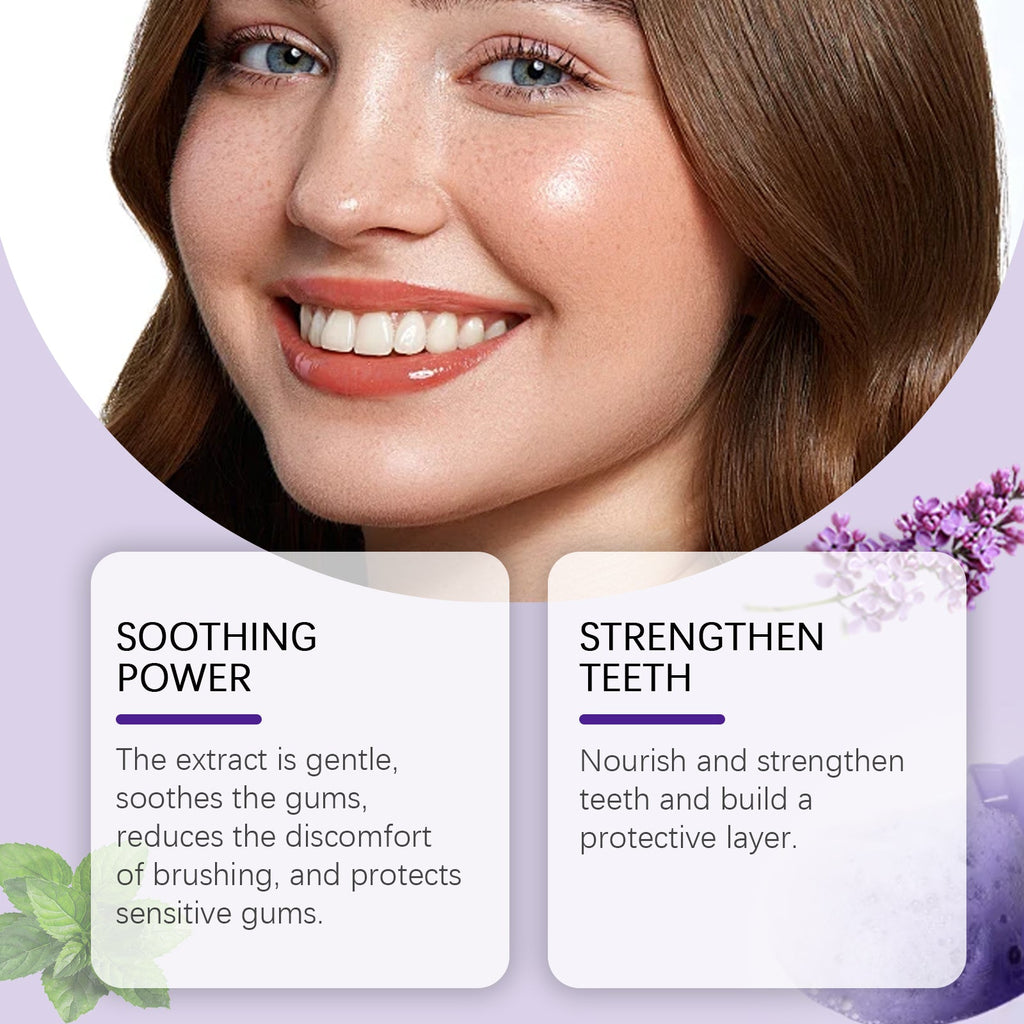 Purple Teeth Cleaning Mousse, Clean And Care For Teeth Oral Care Remove Stains And Gentle Teeth Cleaning Mousse