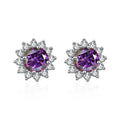 1 Ct D Color Moissanite Earrings 925 Sterling Silver Sunflower Studs For Women Wedding