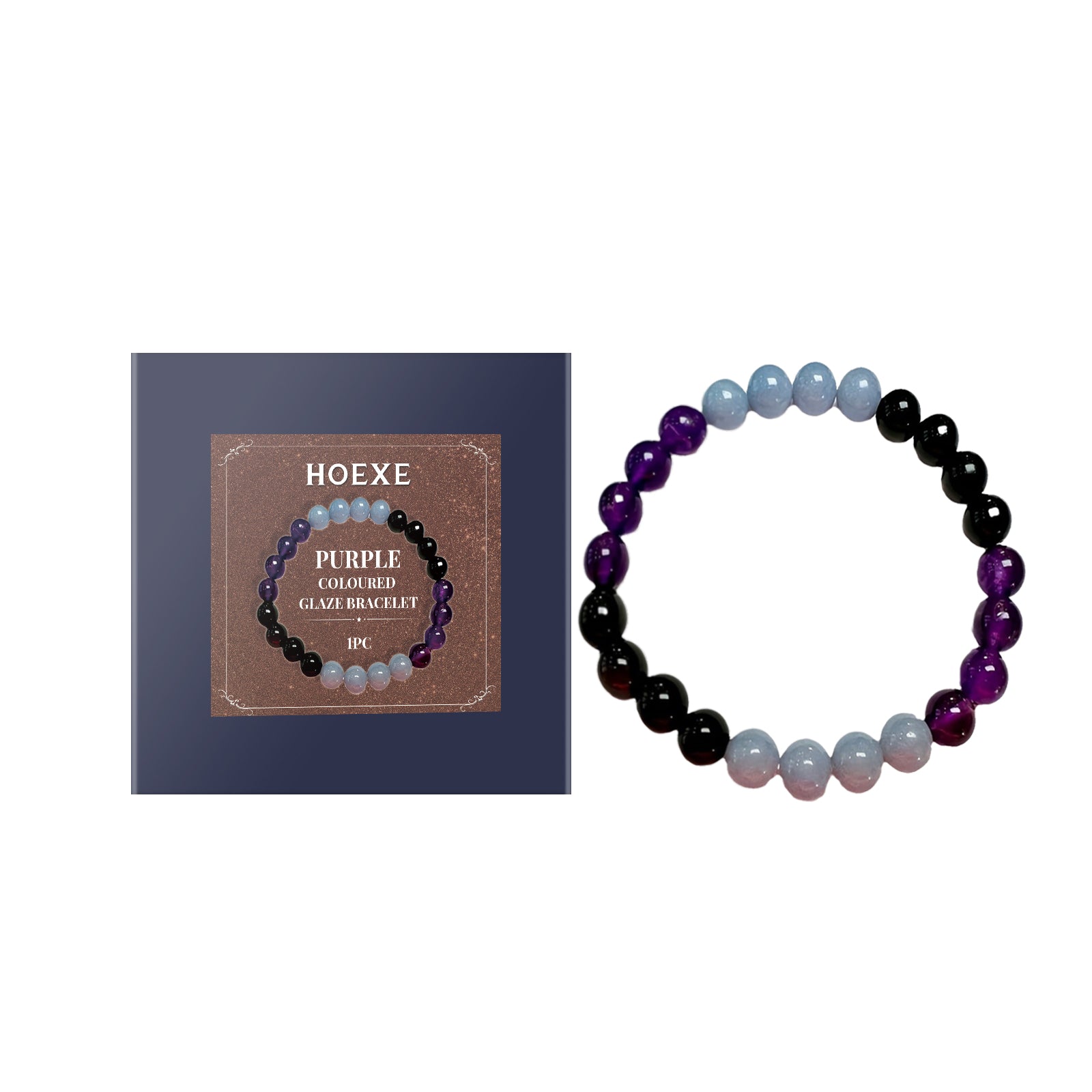 Purple Glass Bracelet, Glass Crystal Personality Fashion Decorative Clothing Accessories Hand Beaded Bracelet