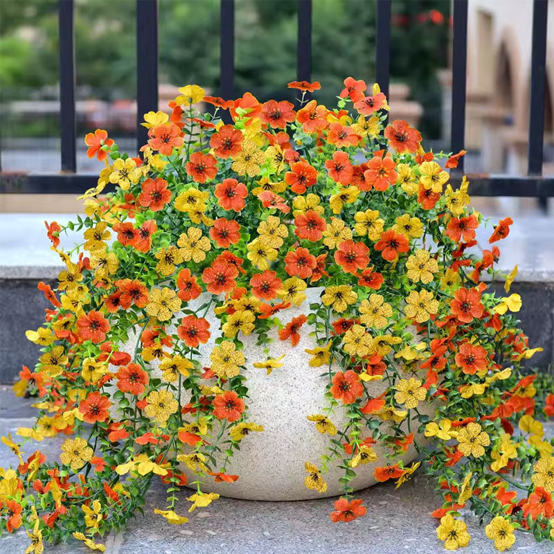 Purple hanging artificial flowers, vines for wedding arch, home, garden, party, autumn decor, fake eucalyptus, plant decor, 2 pc