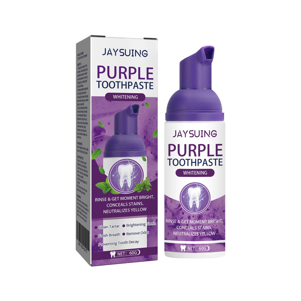 Purple Tooth Whitening Toothpaste, Brightens Teeth Cleans Stains And Relieves Bad Breath Beautiful Teeth Toothpaste