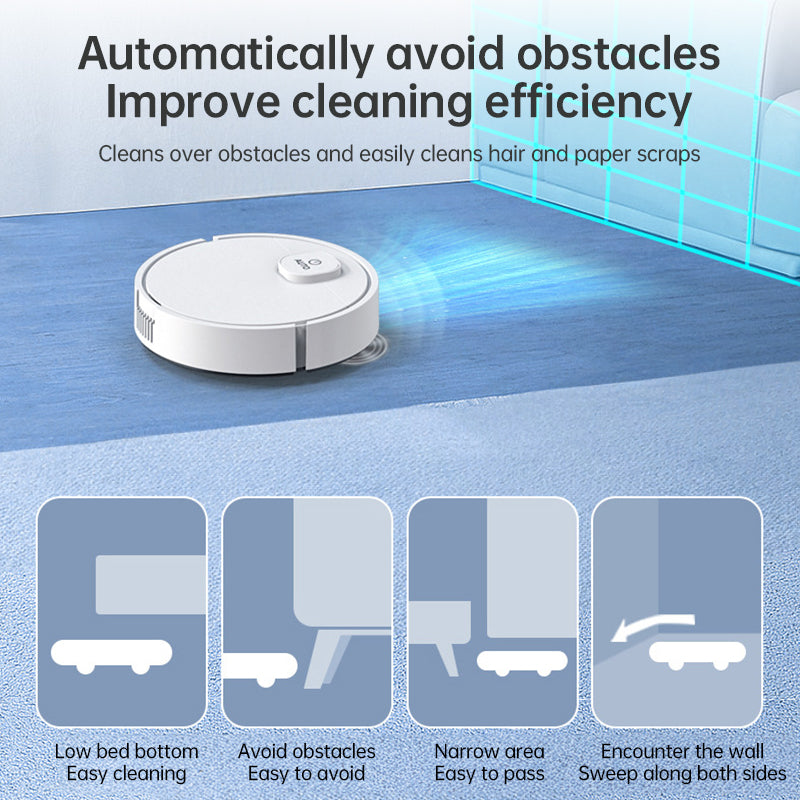 **3-in-1 Sweeping Robot: USB Charging, 1000Pa Suction, Auto-Clean for Pet Hair, Carpets & Floors**