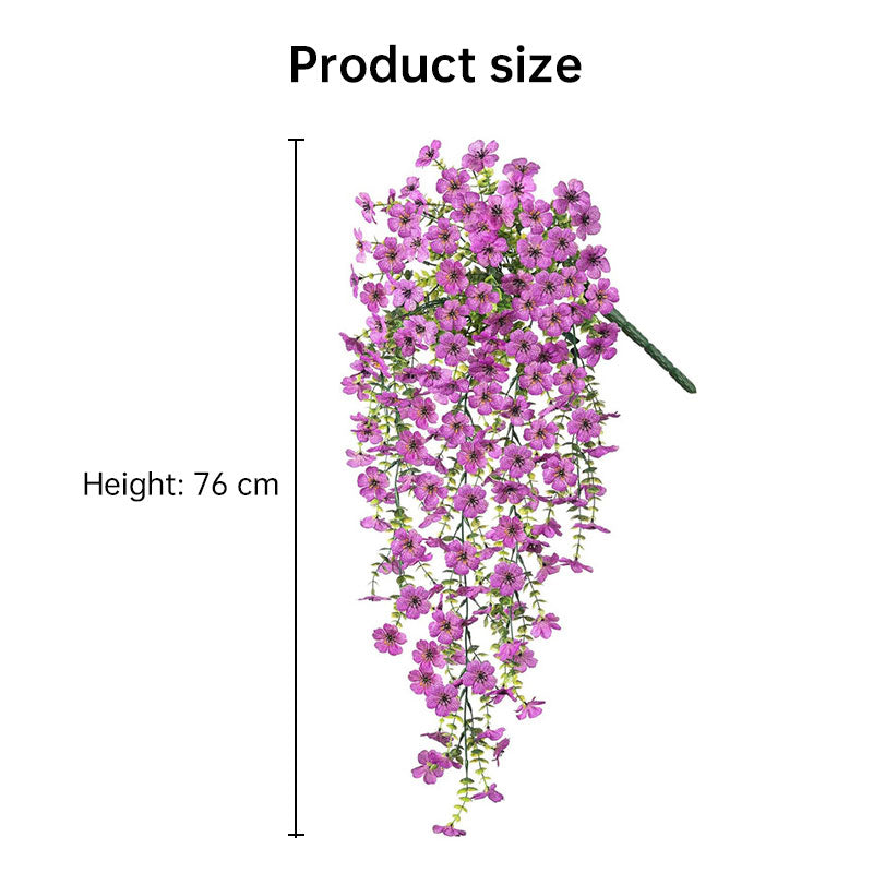 Purple hanging artificial flowers, vines for wedding arch, home, garden, party, autumn decor, fake eucalyptus, plant decor, 2 pc