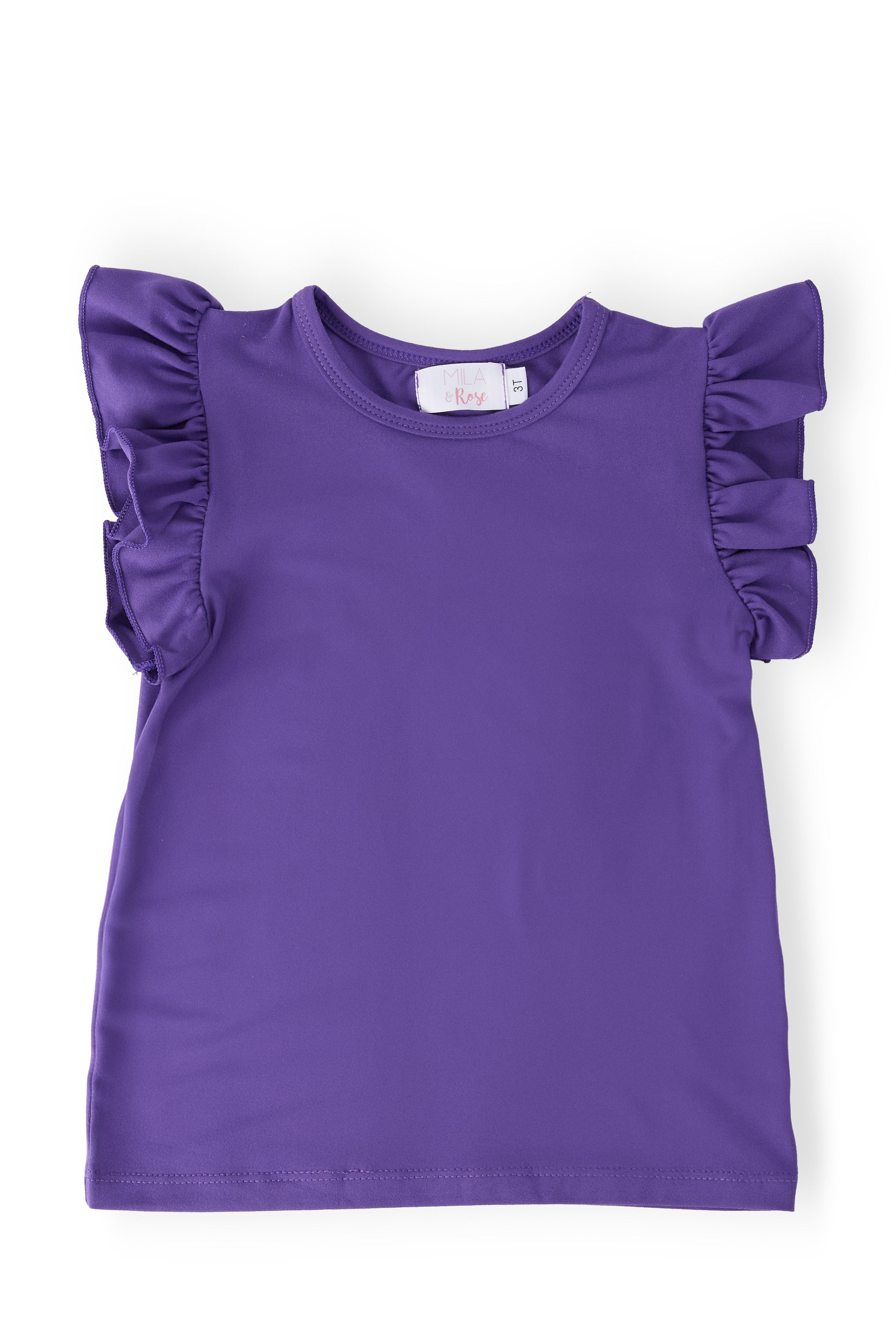 Purple S/S Ruffle Tee
