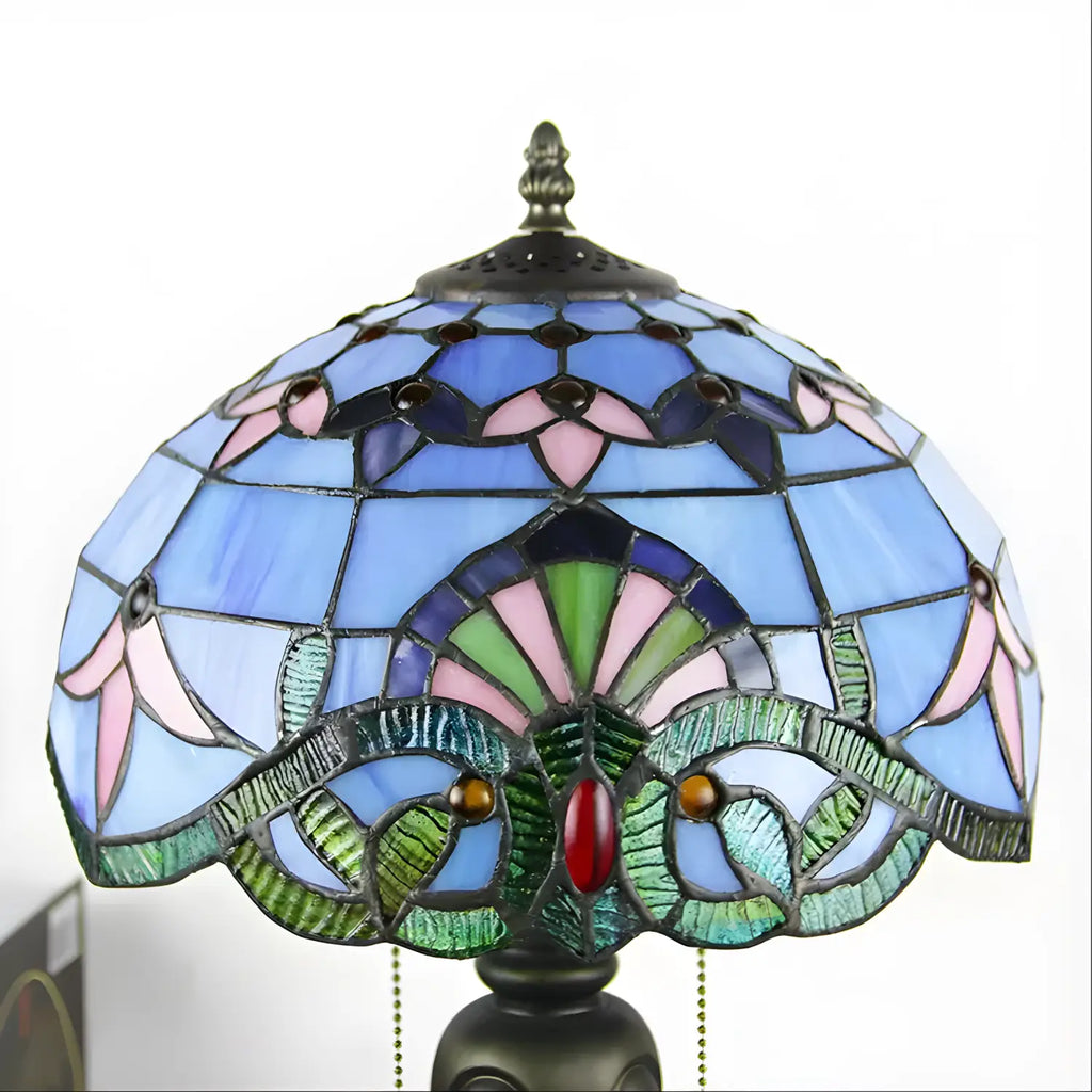 Purple Tiffany Lamp in Baroque Glass Style